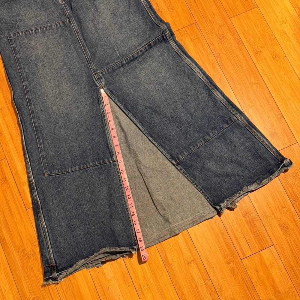 Free People Leanne Patchwork Denim Maxi Skirt Size 28 - Picture 14 of 16